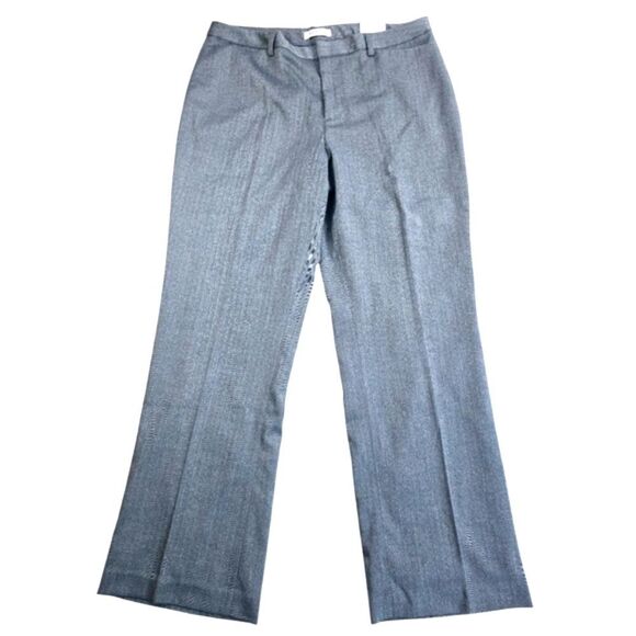 Coldwater Creek -1314 Natural Fit Bootcut Trousers Grey Herringbone Metallic 14 - Picture 1 of 8
